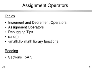 Assignment Operators