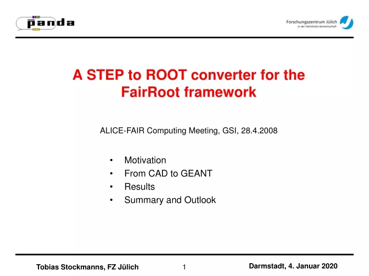 a step to root converter for the fairroot framework