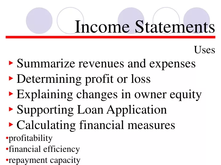 income statements