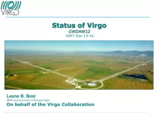Status of Virgo GWDAW12  2007 Dec 13-16
