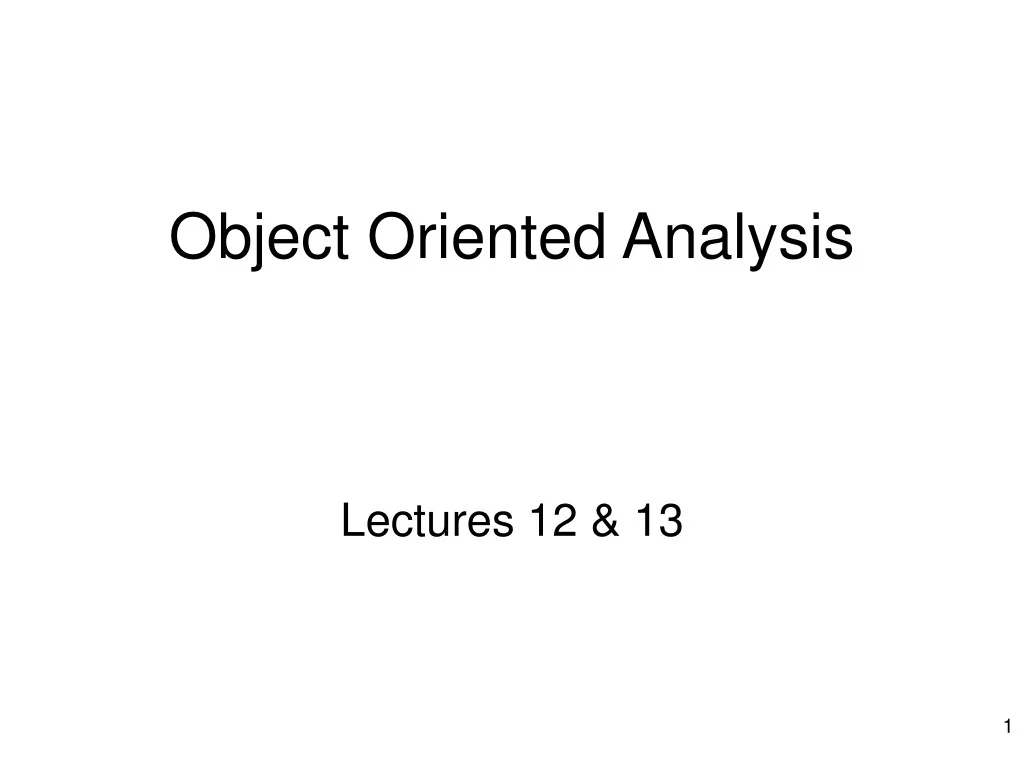 PPT - Object-Oriented Analysis for Software Development Process ...