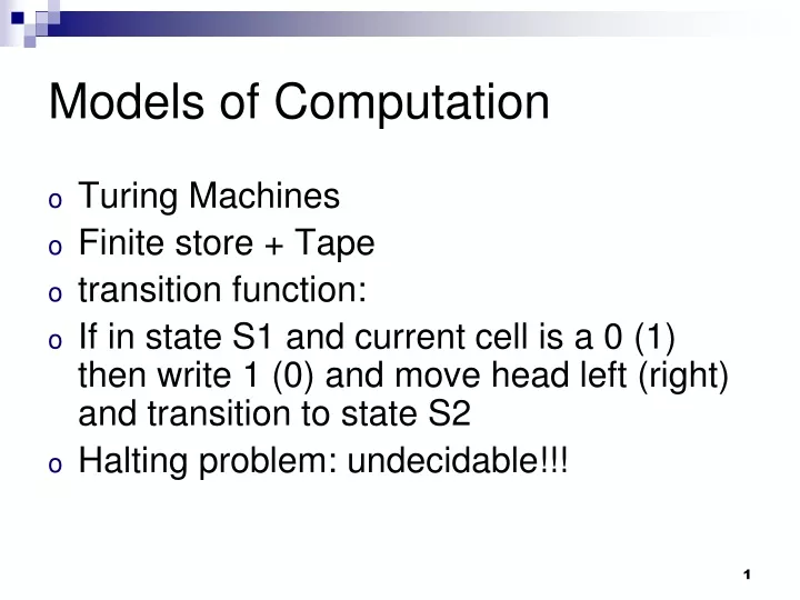 models of computation