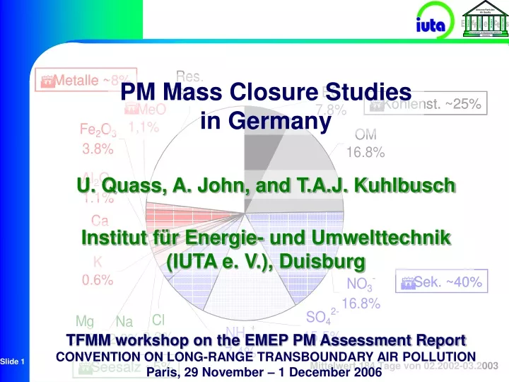 pm mass closure studies in germany