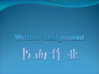 Written assignment