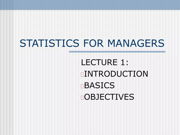 statistics for managers