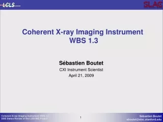 Coherent X-ray Imaging Instrument  WBS 1.3