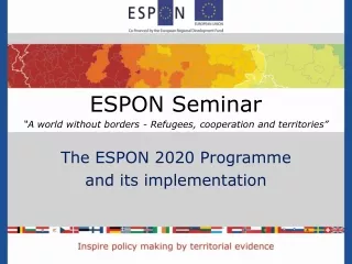 The ESPON 2020 Programme and its implementation