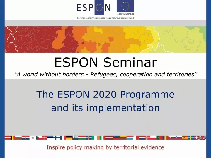 the espon 2020 programme and its implementation