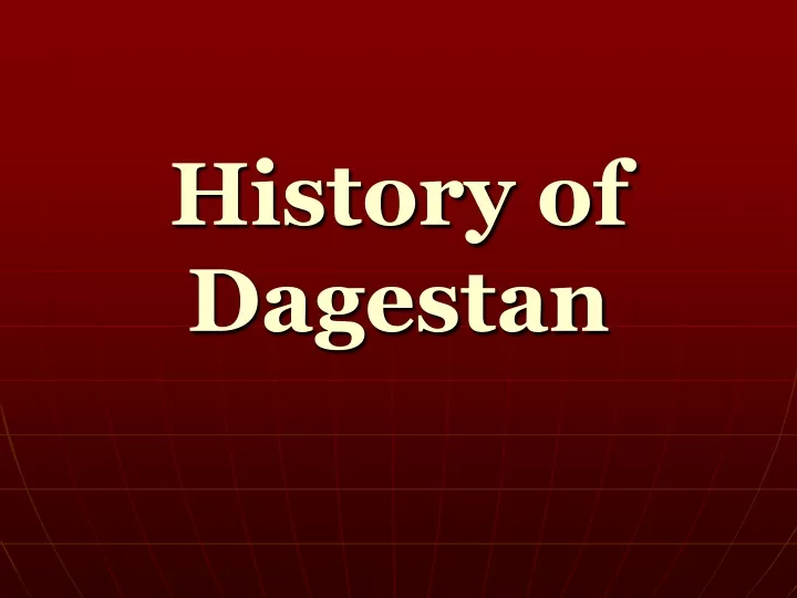 history of dagestan