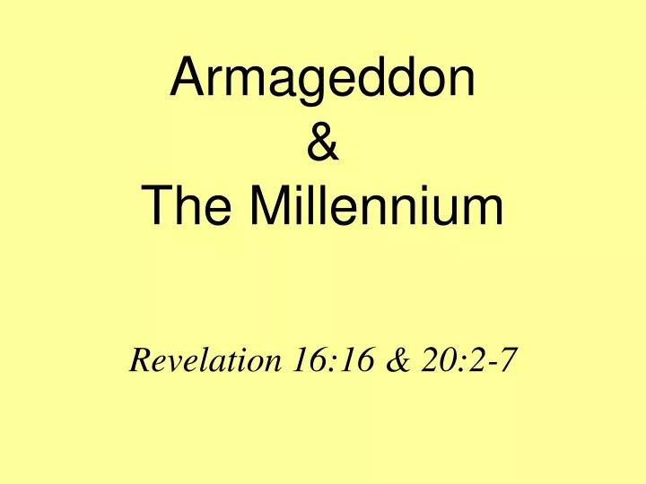 armageddon the millennium