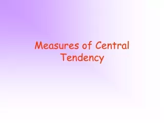 Measures of Central Tendency