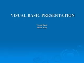 VISUAL BASIC PRESENTATION