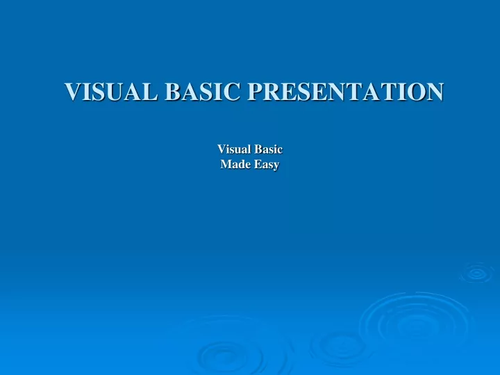 visual basic presentation
