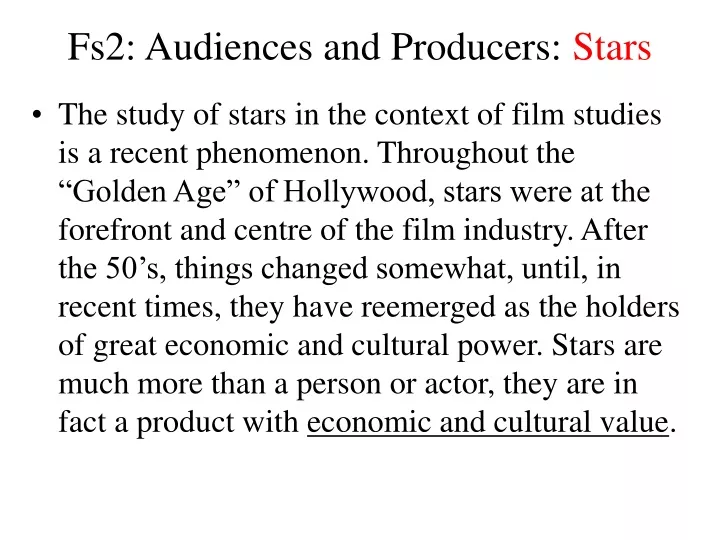 fs2 audiences and producers stars