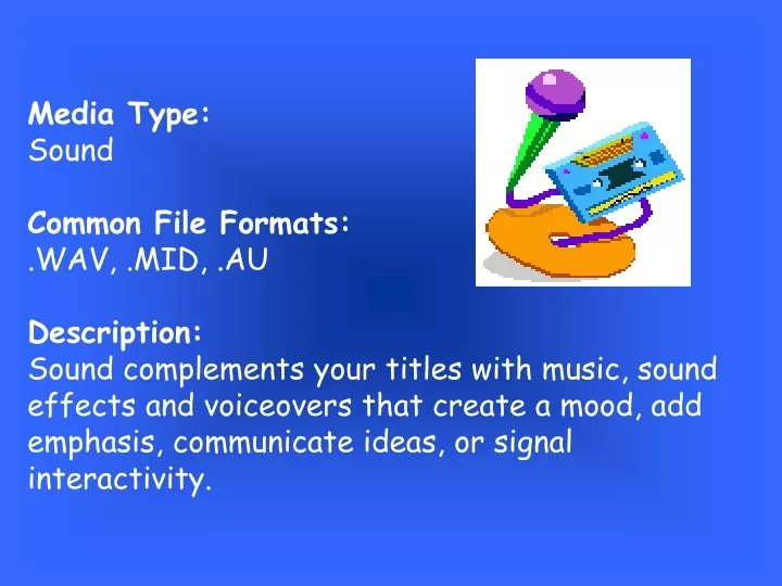 media type sound common file formats