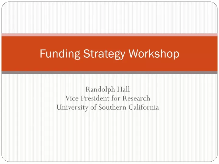 funding strategy workshop
