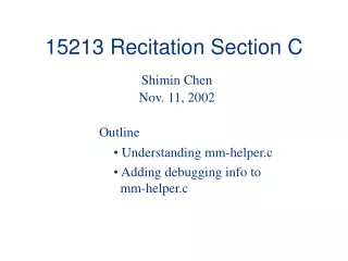 15213 Recitation Section C