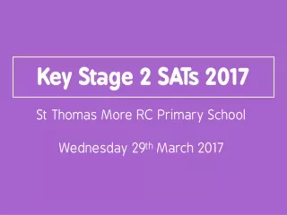Key Stage 2 SATs 2017