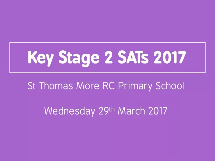 key stage 2 sats 2017