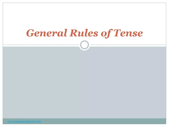 general rules of tense