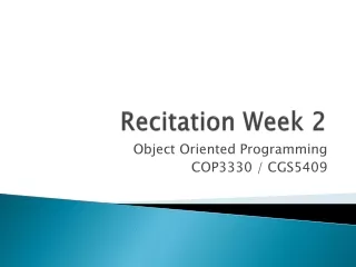 Recitation Week  2