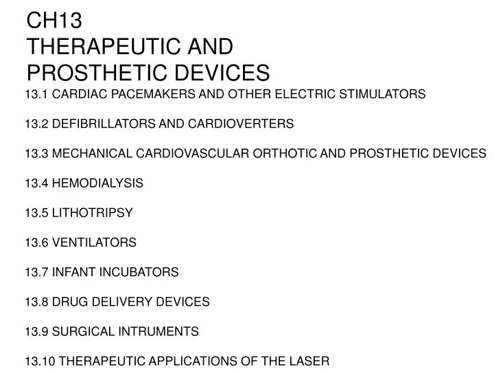 ch13 therapeutic and prosthetic devices