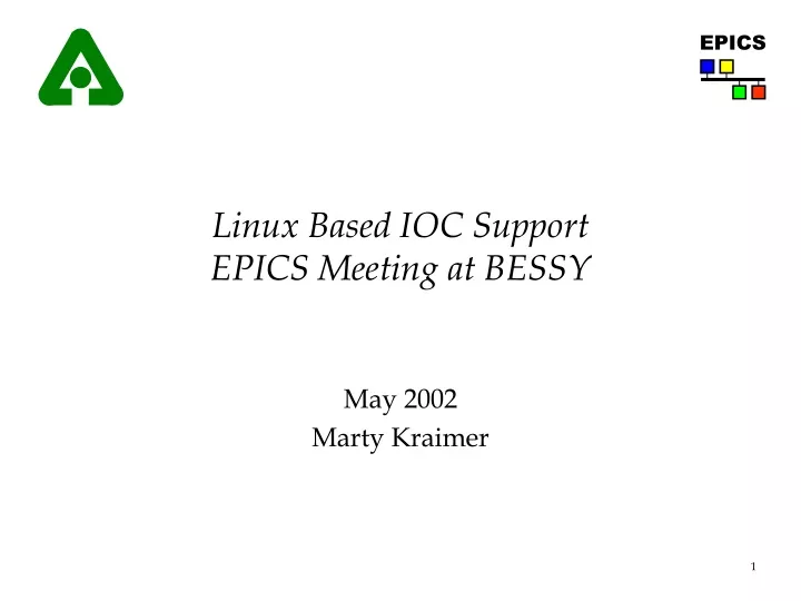 linux based ioc support epics meeting at bessy