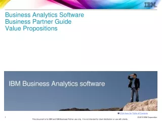 Business Analytics Software Business Partner Guide Value Propositions