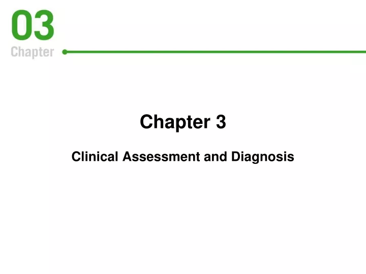 chapter 3 clinical assessment and diagnosis
