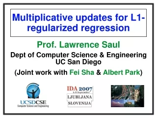 Multiplicative updates for L1-regularized regression