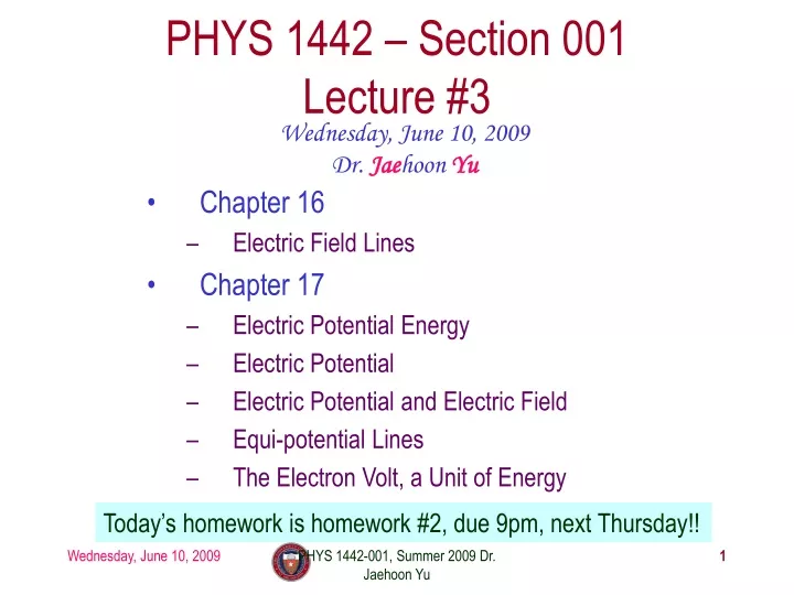 phys 1442 section 001 lecture 3