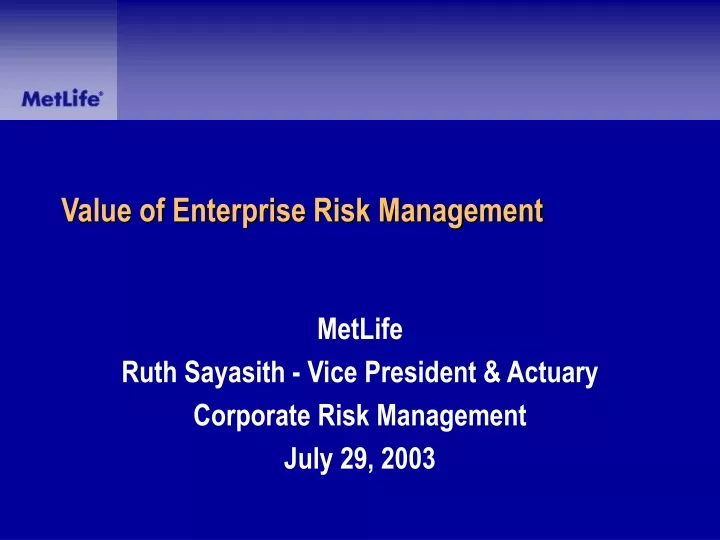 value of enterprise risk management