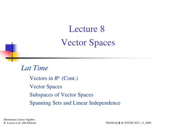 lecture 8 vector spaces