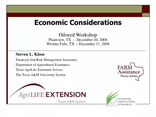 Steven L. Klose Financial And Risk Management Assistance Department of Agricultural Economics
