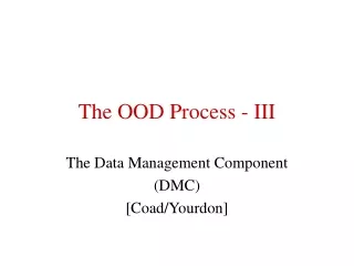 The OOD Process - III