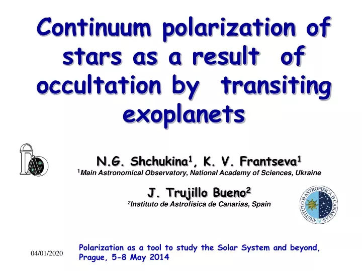 continuum polarization of stars as a result of occultation by transiting exoplanets
