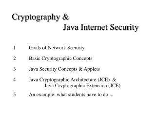 Cryptography &amp; 			  Java Internet Security