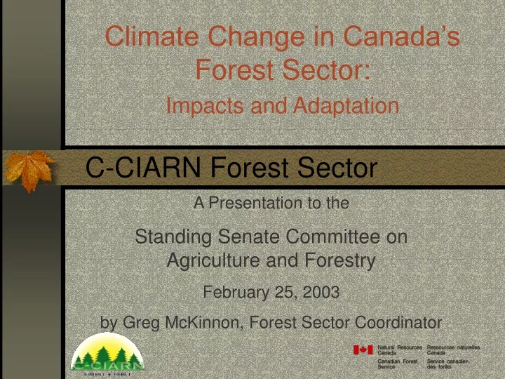 climate change in canada s forest sector impacts and adaptation