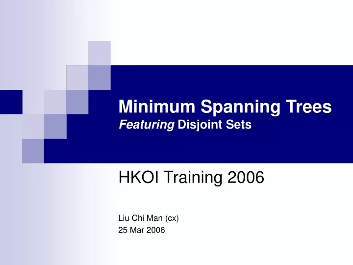 minimum spanning trees featuring disjoint sets