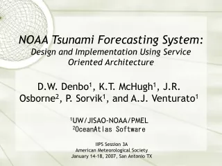 NOAA Tsunami Forecasting System: Design and Implementation Using Service Oriented Architecture