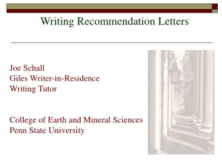 Writing Recommendation Letters