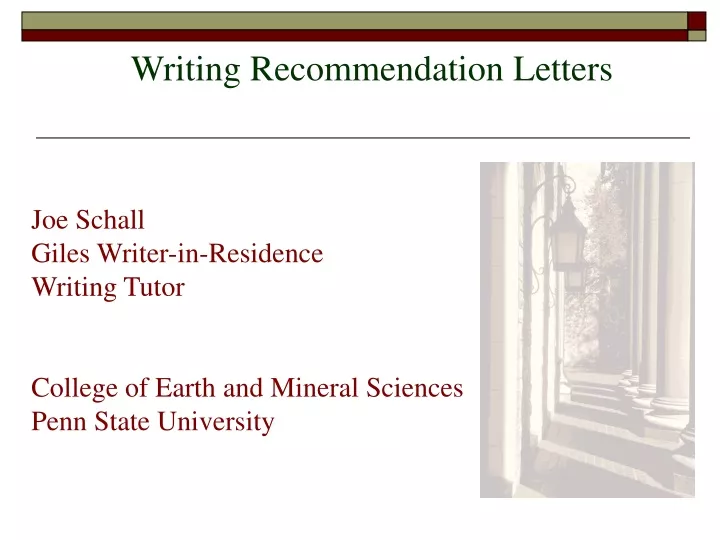 writing recommendation letters