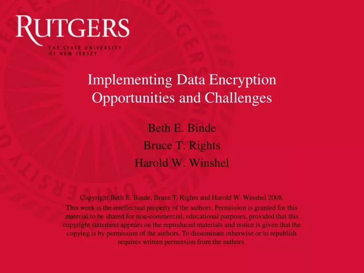 implementing data encryption opportunities and challenges