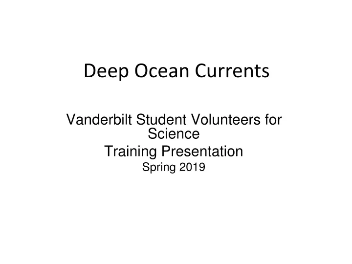 deep ocean currents