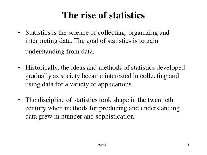 the rise of statistics