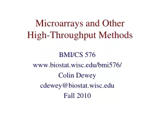 Microarrays and Other  High-Throughput Methods
