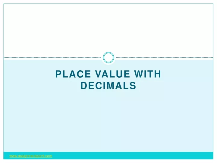 place value with decimals