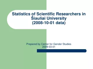 Number of Principal Researchers according to gender