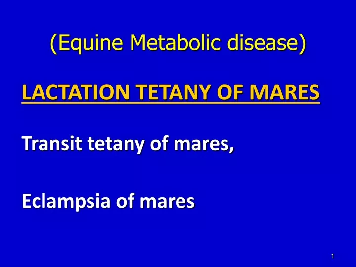 equine metabolic disease