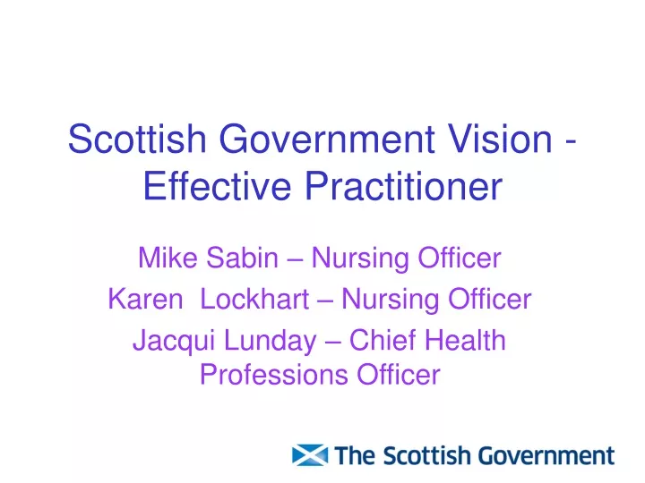 scottish government vision effective practitioner